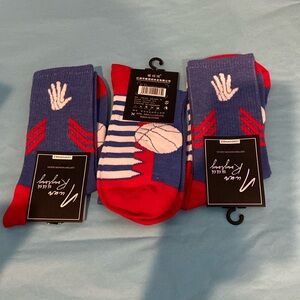 Three pair basketball socks